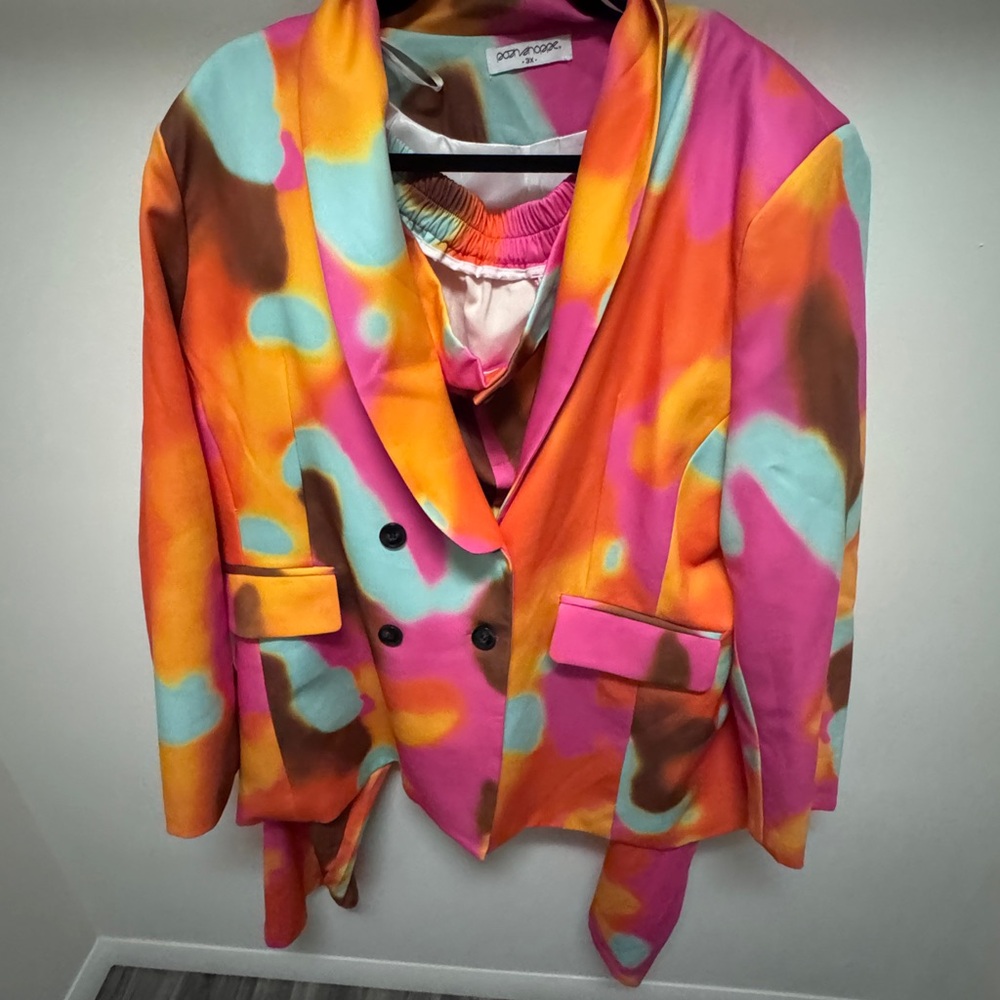 Vibrant Multicolor Women's Pantsuit - Picture 2 of 5